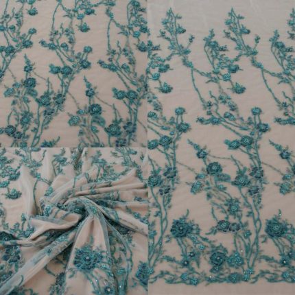 Мереживо H0123 бірюзове, м