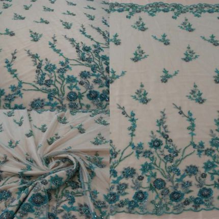 Мереживо H0124 бірюзове, м